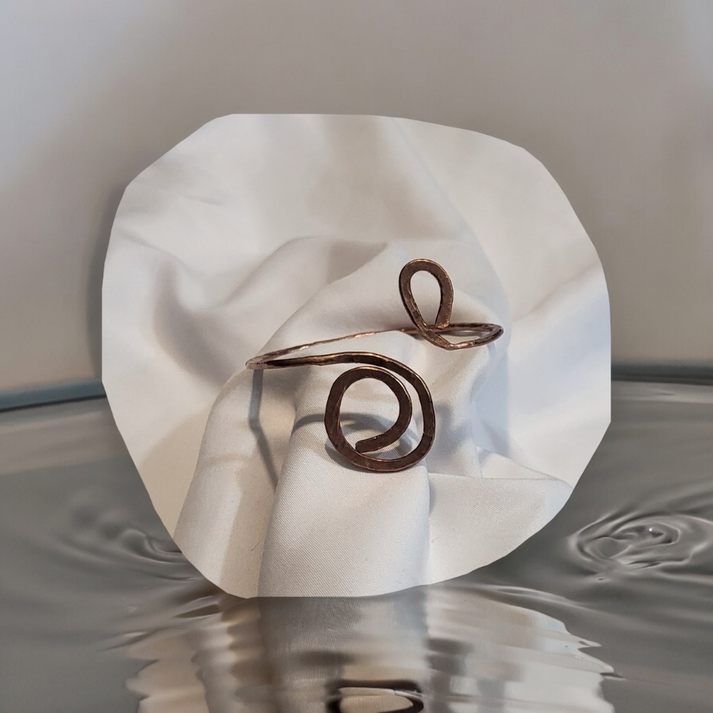 Copper Cuff Bracelet Hammered Copper Orchid & Vine Artisan